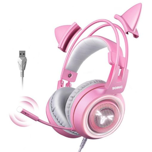 SOMIC G951PINK 7.1 Channel Anchor E-Sports Game Headset (Pink) - 1
