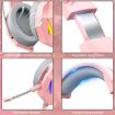 ERXUNG J5 Pink Head-Mounted Luminous Gaming Headset with Mic - 4