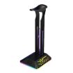 RGB Color Changing Gaming Headset Stand with Dual USB (Black) - 2