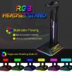 RGB Color Changing Gaming Headset Stand with Dual USB (Black) - 5