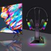RGB Color Changing Gaming Headset Stand with Dual USB (Black) - 6