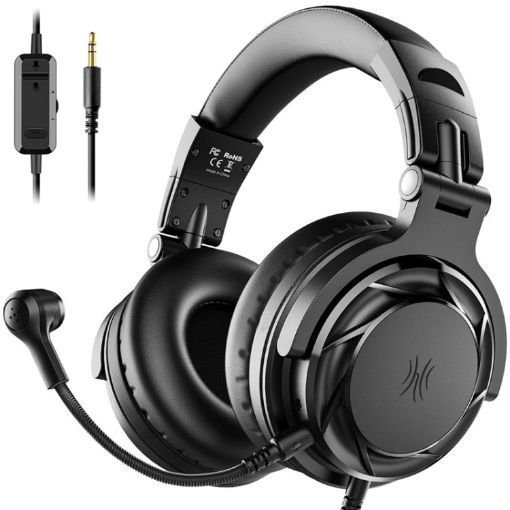 OneOdio PRO GD Wired Headset, 2m Cable for Phones/Tablets (Black) - 1