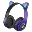B39 Purple LED Cat Ear Wireless Bluetooth Headset - 1