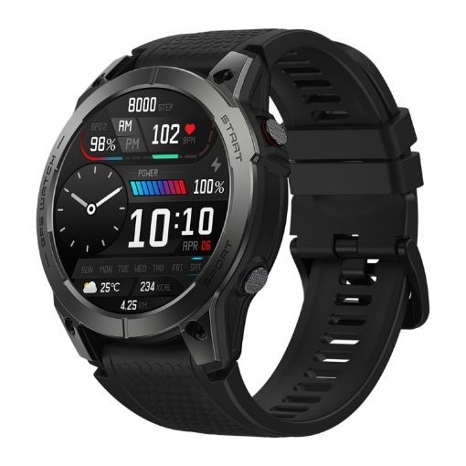 Zeblaze Stratos 3: 1.43" AMOLED, IP68, Bluetooth Call, GPS (Black) - 1