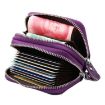 Purple Genuine Leather RFID Blocking Card Holder Wallet - 5