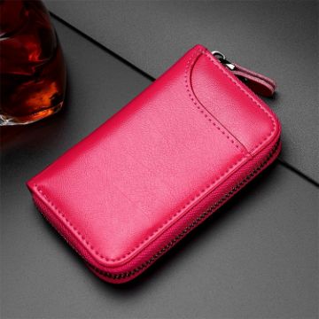 Large-Capacity Zipper Wallet & Keys Holder Bag (Rose Red) - 1