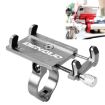 Silver Aluminum Alloy Phone Bracket for Motorcycle Handlebars - 1
