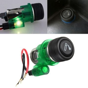 European Standard 12V 10A Car Cigarette Lighter Assembly (Green) - 1