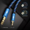 EMK 3.5mm to 6.35mm AUX Cable 5m Gold-Plated Nylon Braid Dark Blue - 6