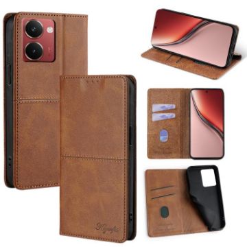 Realme P3 Ultra 5G Cow Texture Magnetic Leather Case (Light Brown) - 1