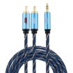 EMK 3.5mm to 2 RCA Gold Plated Audio Cable, 2m, Dark Blue - 1