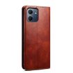 OPPO A5x Leather Phone Case, Oil Wax Crazy Horse Texture, Brown - 3