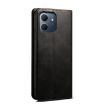 OPPO A5x 4G/5G Black Leather Phone Case - Oil Wax Crazy Horse Texture - 3