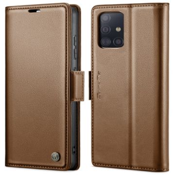 Samsung Galaxy A71 4G CaseMe 023 Leather RFID Phone Case (Brown) - 1
