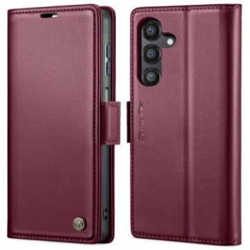 Samsung Galaxy A14 4G/5G CaseMe 023 RFID Leather Case (Wine Red) - 1