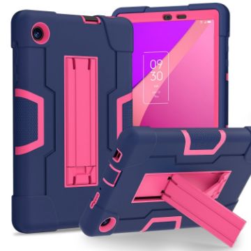 TCL Tab 8 LE/WiFi Silicone Hybrid Case with Holder (Navy/Rose) - 1