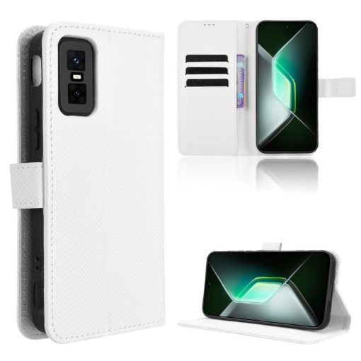 Infinix GT 30 Pro 5G White Diamond Texture Leather Case - 1