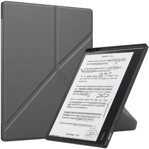 Grey TPU Leather Smart Tablet Case for Kobo Elipsa 2E - 1