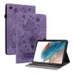 Galaxy Tab 9+ Case: Purple Butterfly Rose Embossed Leather Cover - 1