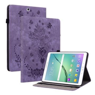 Samsung Galaxy Tab S2 9.7 Butterfly Rose Leather Case (Purple) - 1
