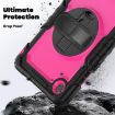 Silicone Hybrid PC Case for Lenovo Tab K9/One with Strap (Rose Red) - 4