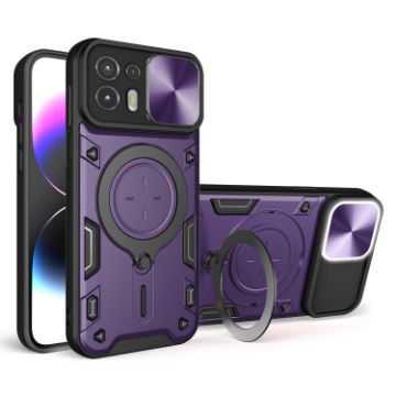 Motorola Edge 20 Lite Purple Camshield Case with Magnetic Holder - 1