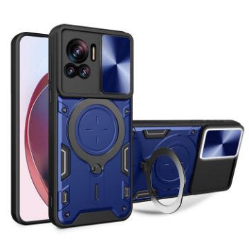 Motorola Edge 30 Ultra Blue CD Texture Camshield Holder Case - 1
