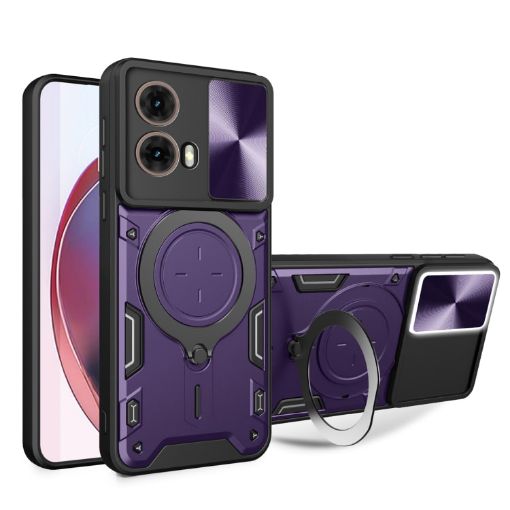 Moto G85 Camshield Magnetic Holder Case - Purple - 1