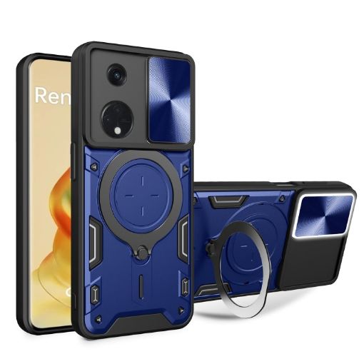 OPPO Reno8 T 5G Camshield Case with Magnetic Holder - Blue - 1