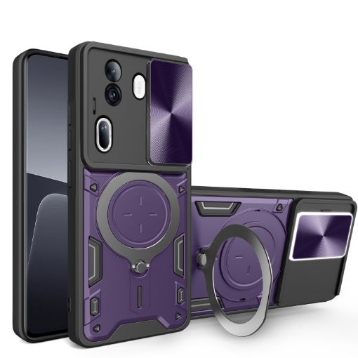 OPPO Reno11 Pro 5G CD Texture Camshield Case with Magnetic Holder - 1