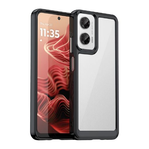 Moto G35 5G Black Acrylic TPU Case - Colorful Series - 1