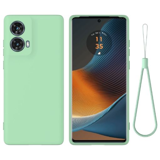Moto G85 Green Liquid Silicone Dropproof Full Coverage Case - 1