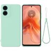 Moto E14 Green Liquid Silicone Dropproof Full Coverage Case - 1