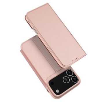 DUX DUCIS Skin Pro Flip Leather Case for iPhone 17 Pro, Rose Gold - 1