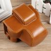 Canon EOS R50 Magnetic Leather Camera Case Bag with Strap, Brown - 2