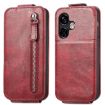 Red Leather Flip Case for Ulefone Note 16 Pro with Zipper Wallet - 2
