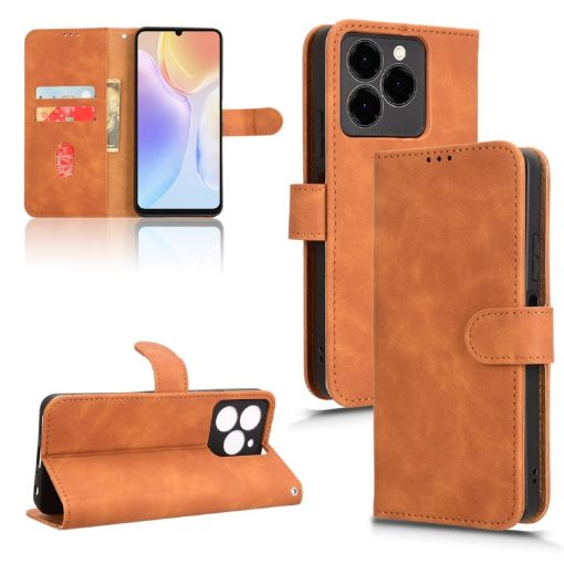 Ulefone Note 20 Pro Brown Leather Magnetic Flip Case - 1