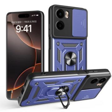 Moto G05 Blue TPU+PC Phone Case with Sliding Camera Cover - 1