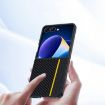 Samsung Galaxy Z Flip7 Carbon Fiber Texture Phone Case (Black Blue) - 5