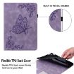 Samsung Galaxy Tab 9+ Purple Butterfly Flower Leather Case - 6