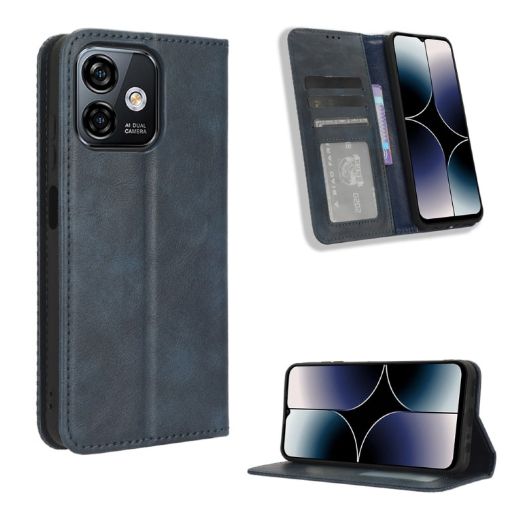 Ulefone Note 16 Pro Blue Retro Leather Magnetic Phone Case - 1