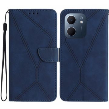 OPPO A5x 4G/5G Global Blue Leather Embossed Phone Case - 1