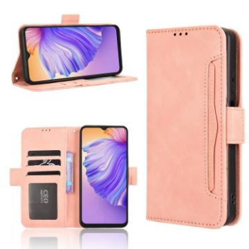 Ulefone Note 21 Pink Leather Case with Card Slots, Calf Texture - 1
