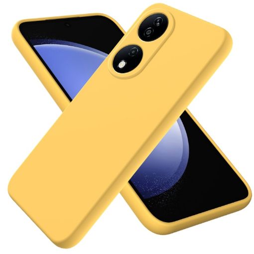 For Honor 90 Yellow Liquid Silicone Dropproof Phone Case - 1