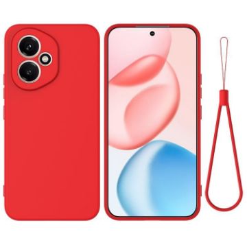 For Honor 400 Red Liquid Silicone Dropproof Phone Case - 1
