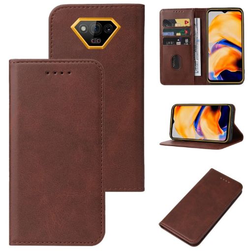 Ulefone Armor X13 Leather Phone Case with Magnetic Closure (Brown) - 1