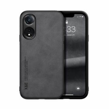 OPPO A78 4G Dark Grey Leather Magnetic Phone Case - 1