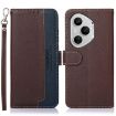Khazneh Litchi Texture Leather RFID Phone Case, Brown, 160.8mm - 1