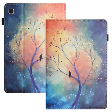 Samsung Galaxy Tab S5e Litchi Leather Case (Oil Painting Tree) - 1