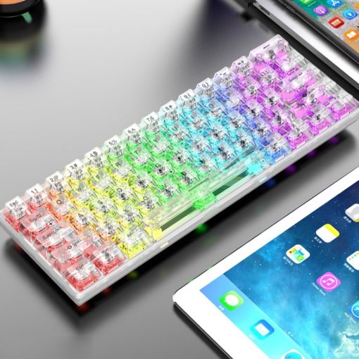 XUNFOX K30 Pro 2.4G BT Wired 61-Key Mechanical Keyboard White - 1